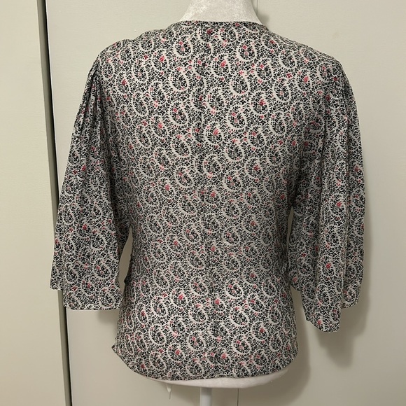 Isabel Marant Etoile Mariazo Paisley Floral Printed Cotton Blouse Top Size 36, 4 - Picture 11 of 14